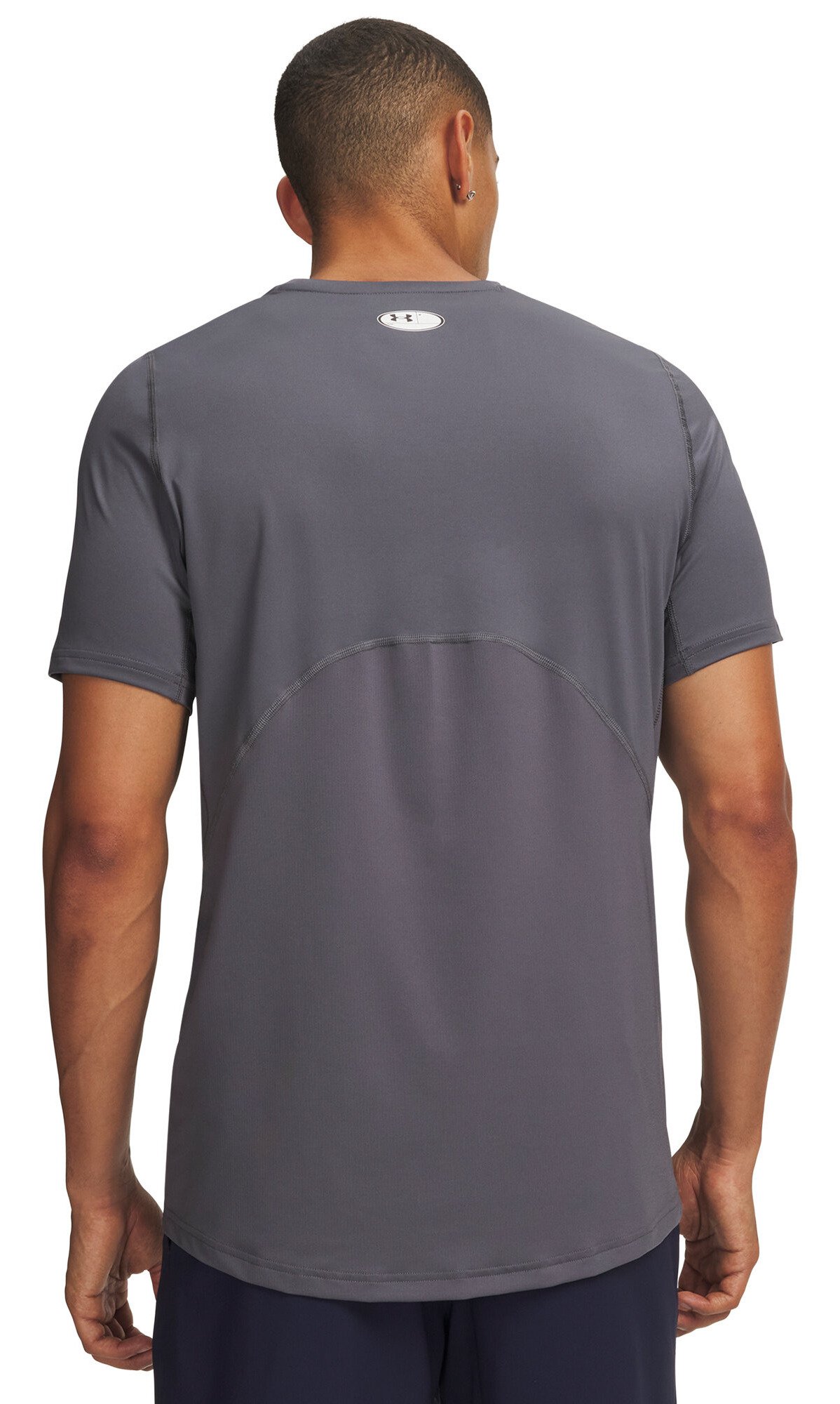 Under Armour HeatGear Fitted S herr t-shirt, castlerock/vit