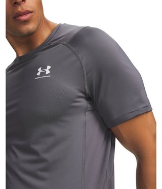 Under Armour HeatGear Fitted S herr t-shirt, castlerock/vit