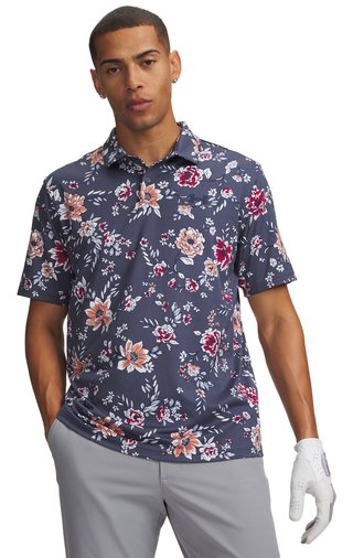 Under Armour Matchplay Printed herr polo, downpour gray