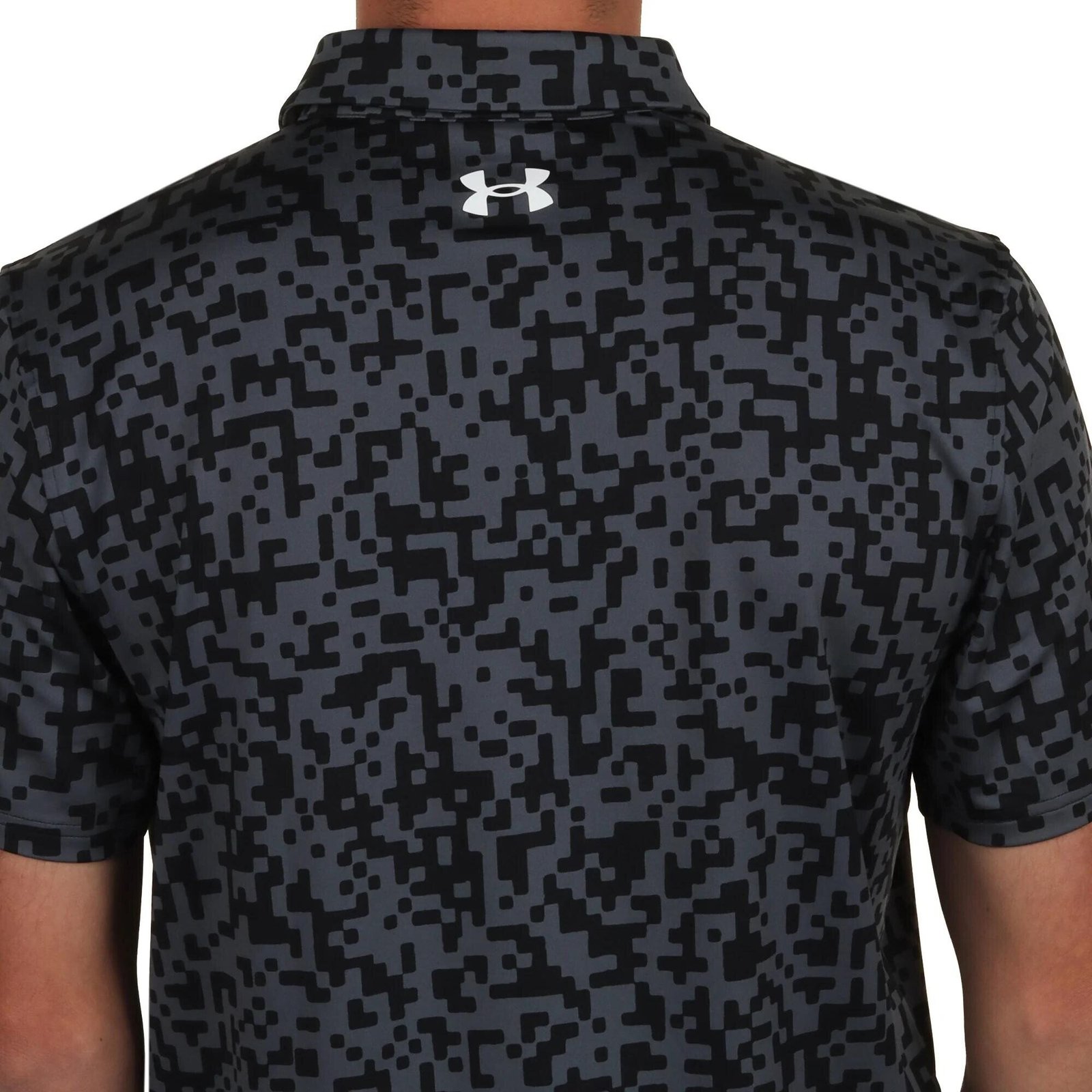 Under Armour T2G Printed herr polo, svart/castlerock