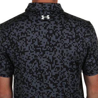 Under Armour T2G Printed herr polo, svart/castlerock