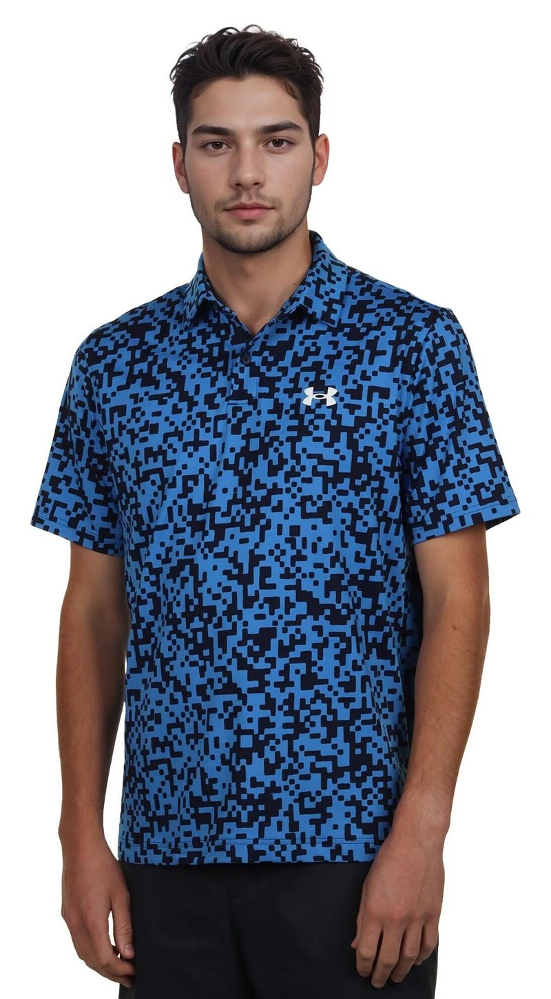 Under Armour T2G Printed herr polo, blue atlantis