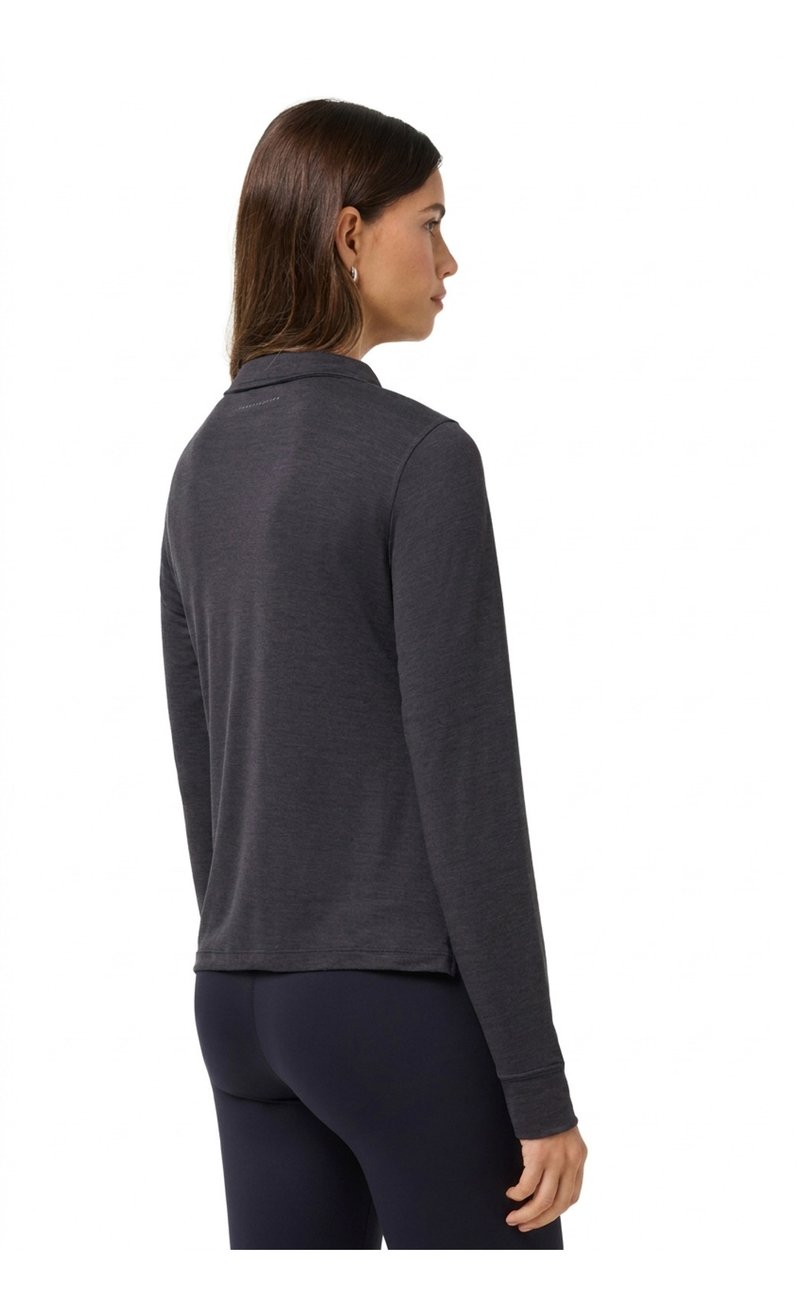 Travis Mathew Skyloft Light Zip longsleeve dam polo, heather black