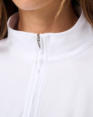 Travis Mathew Skyloft Light Zip longsleeve dam polo, vit