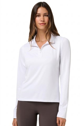 Travis Mathew Skyloft Light Zip longsleeve dam polo, vit