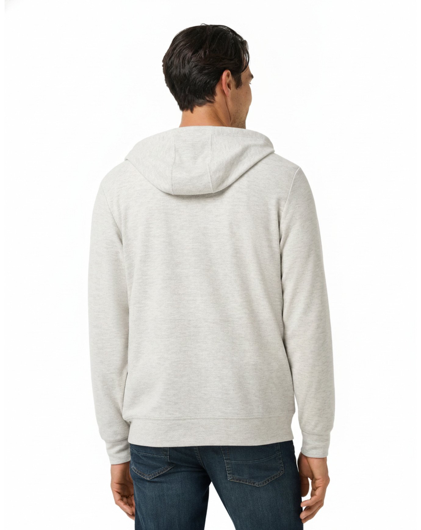 Travis Mathew Cloud Sweater Full Zip herr hoodie sweatshirt, heather grey
