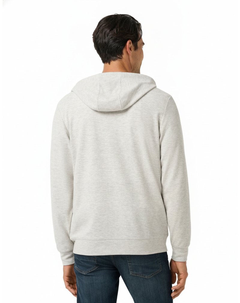 Travis Mathew Cloud Sweater Full Zip herr hoodie sweatshirt, heather grey