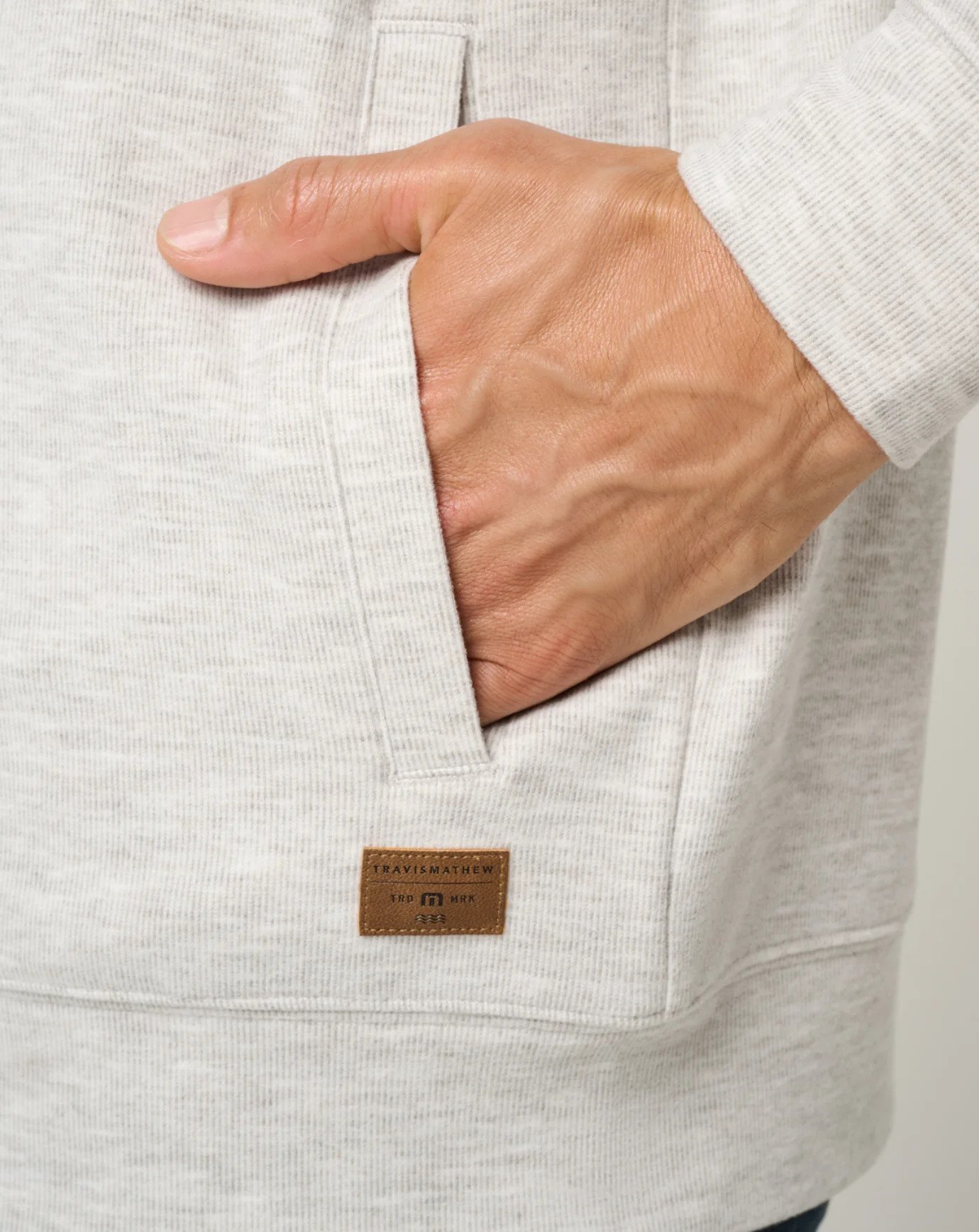 Travis Mathew Cloud Sweater Full Zip herr hoodie sweatshirt, heather grey