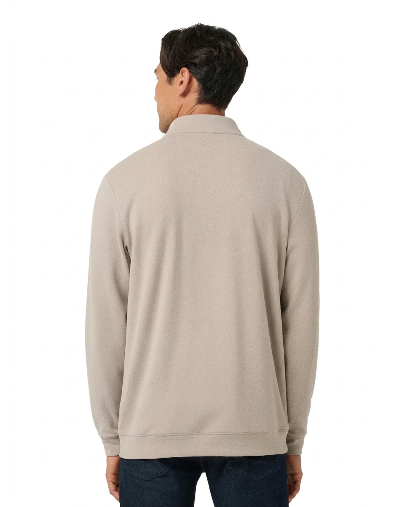 Travis Mathew Cloud herr tröja 1/4 zip, heather roasted cashew