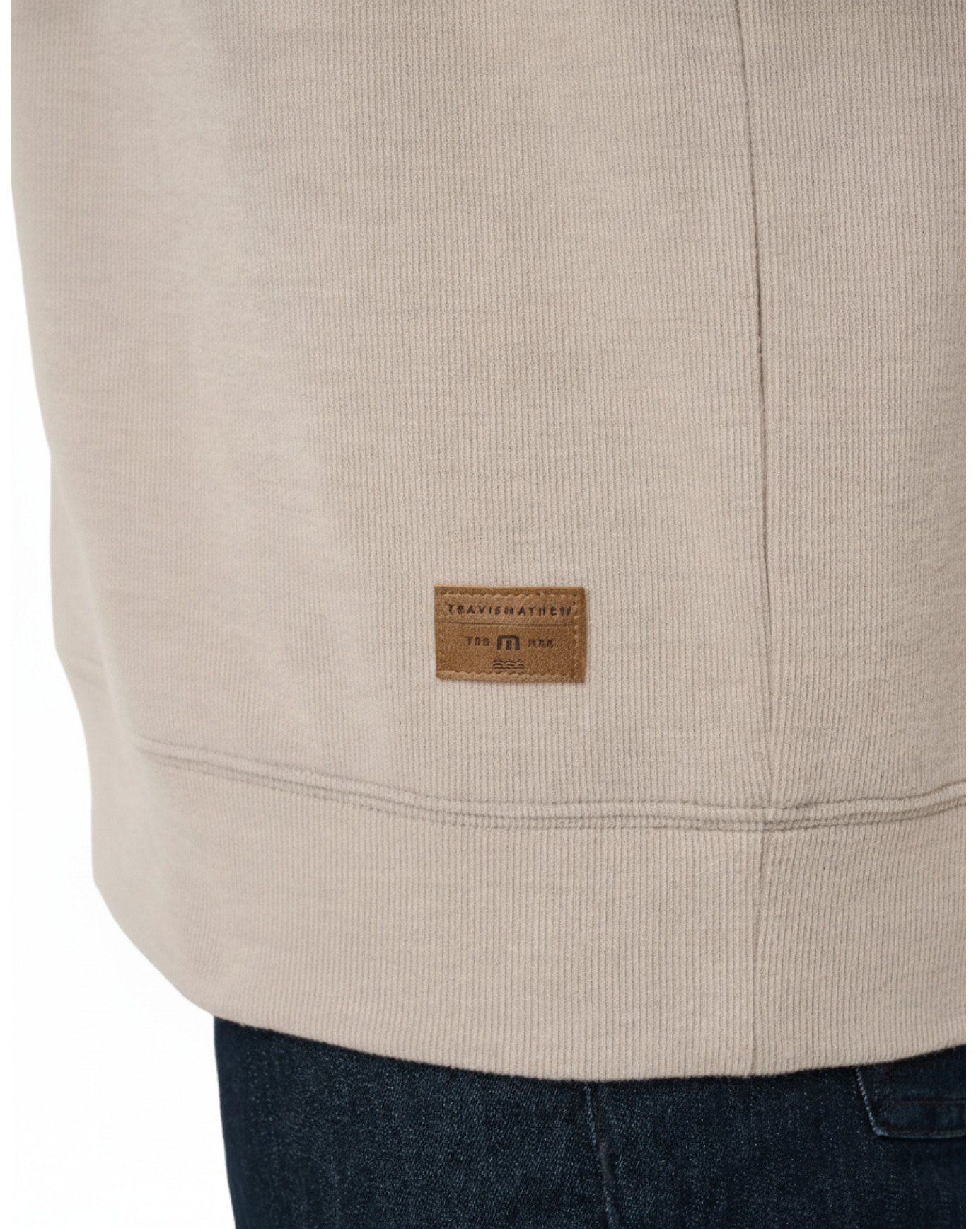 Travis Mathew Cloud herr tröja 1/4 zip, heather roasted cashew