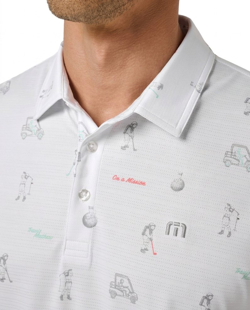 Travis Mathew On A Mission herr polo, vit