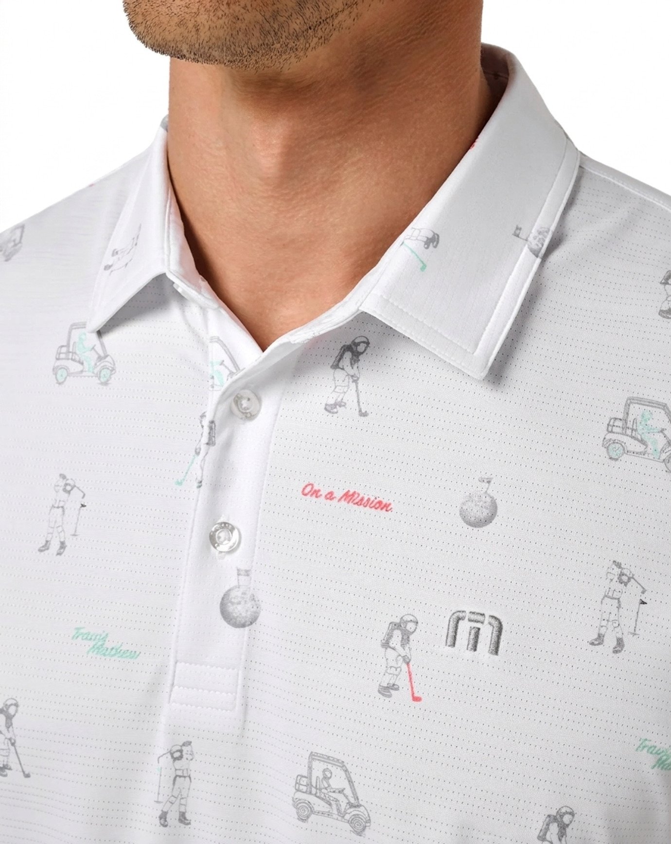 Travis Mathew On A Mission herr polo, vit