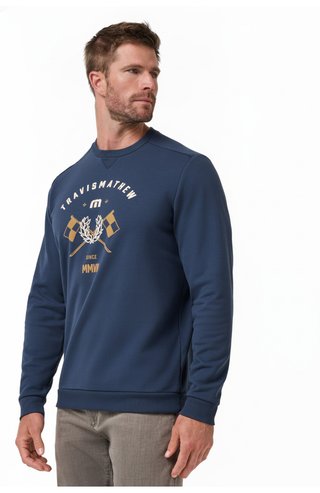 Travis Mathew TM Varsity Club Crew herr sweatshirt, total eclipse