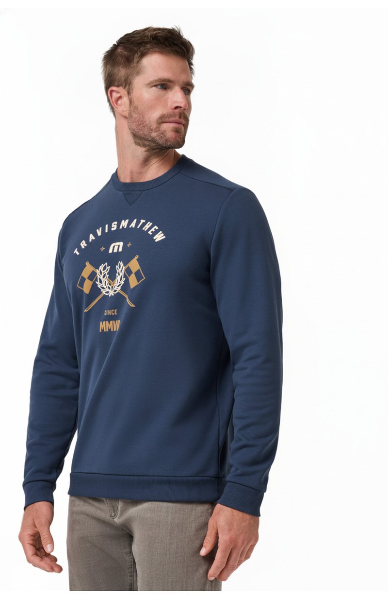 Travis Mathew TM Varsity Club Crew herr sweatshirt, total eclipse