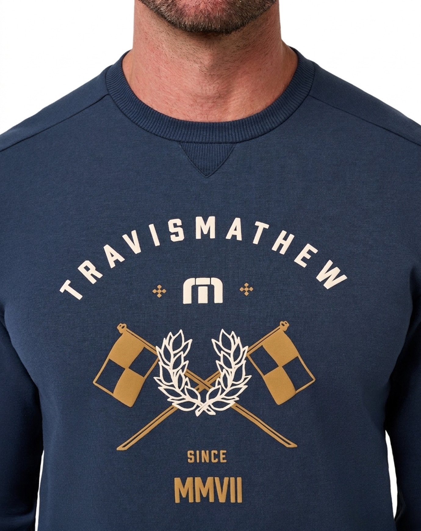 Travis Mathew TM Varsity Club Crew herr sweatshirt, total eclipse