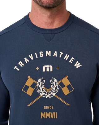 Travis Mathew TM Varsity Club Crew herr sweatshirt, total eclipse