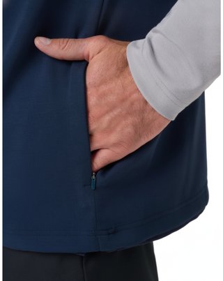 Travis Mathew Fibercloud Color Block Quarter Zip, ljusgrå