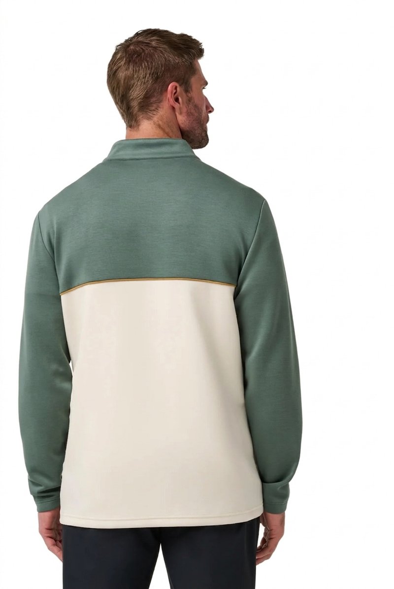 Travis Mathew Fibercloud Color Block Quarter Zip, balsam green