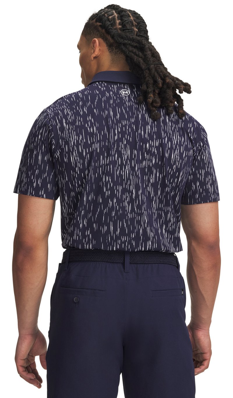 Under Armour ArmourDry Printed herr polo, midnight navy/vit