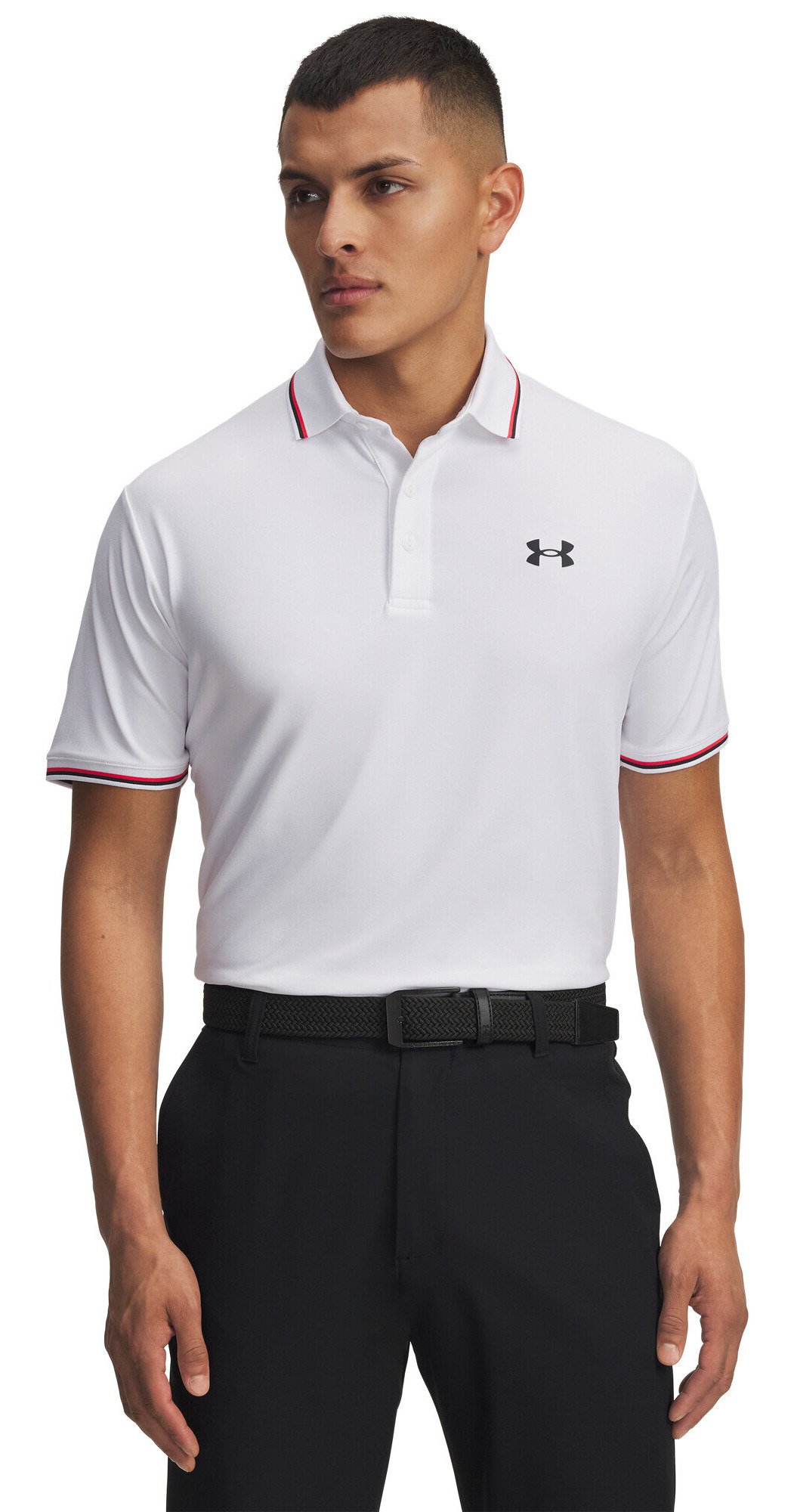 Under Armour Playoff 3.0 Rib herr polo, vit