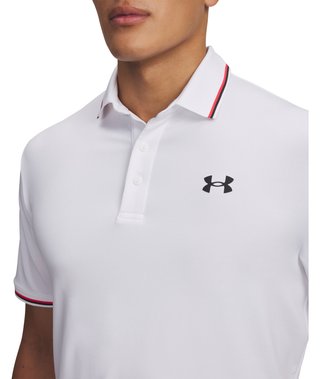 Under Armour Playoff 3.0 Rib herr polo, vit
