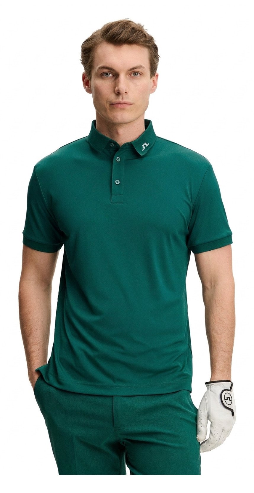 J.Lindeberg KV Print herr polo, forest biome