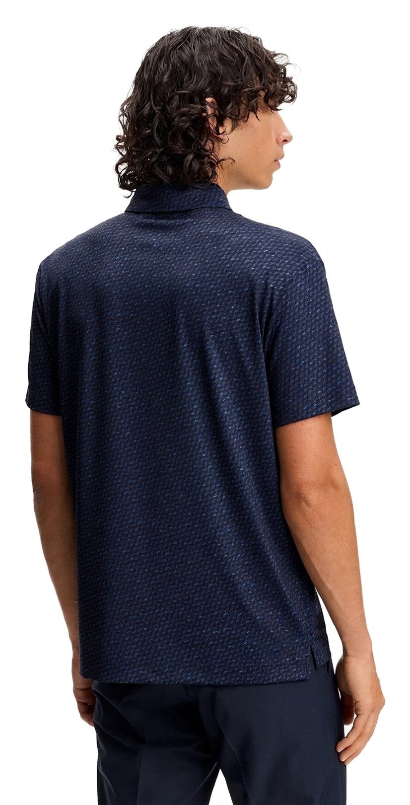 J.Lindeberg Tod Print herr polo, bias bridge micro navy set