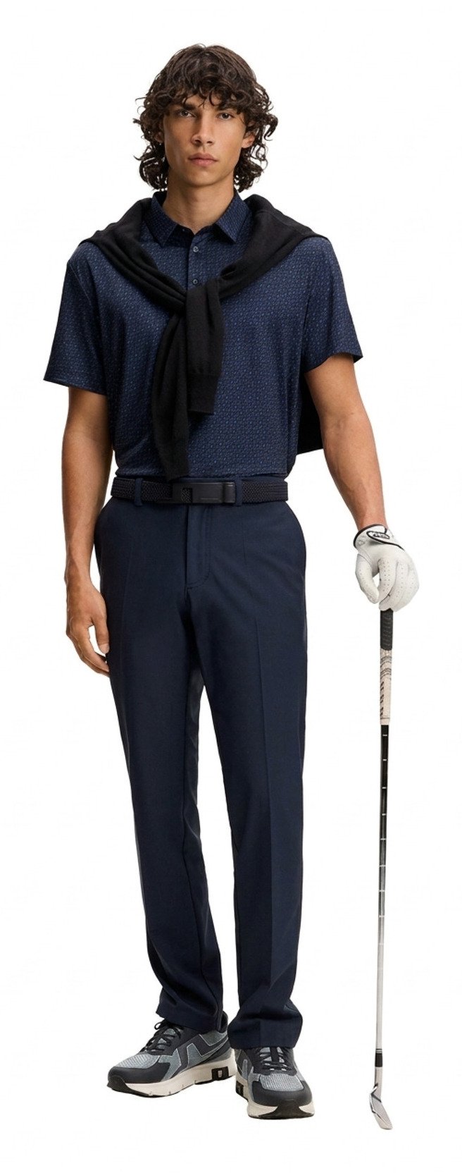J.Lindeberg Tod Print herr polo, bias bridge micro navy set