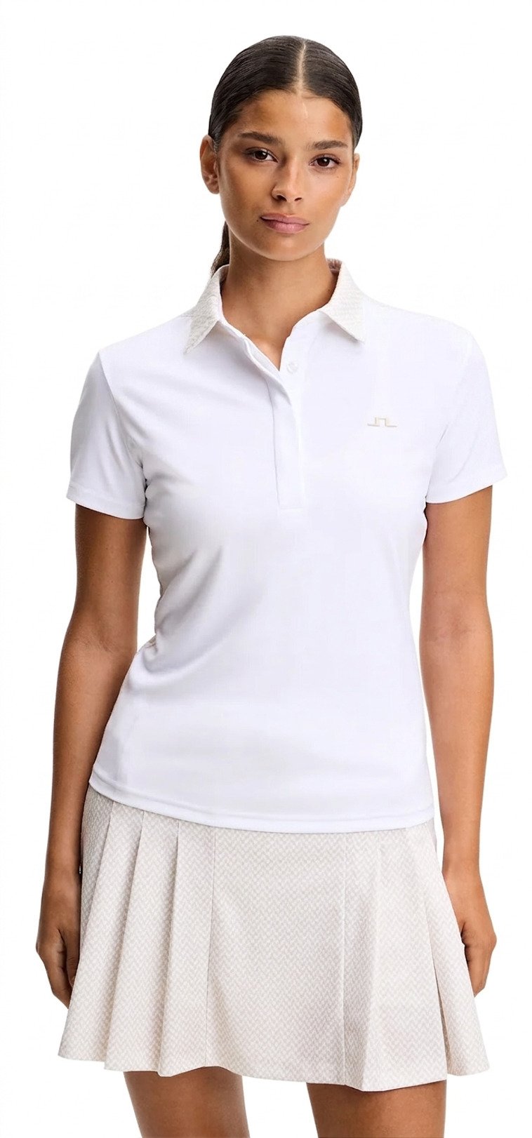 J.Lindeberg Cara Print dam polo, vit