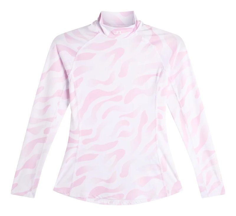 J.Lindeberg Ella Print Compression dam top, bunker fade white orchid