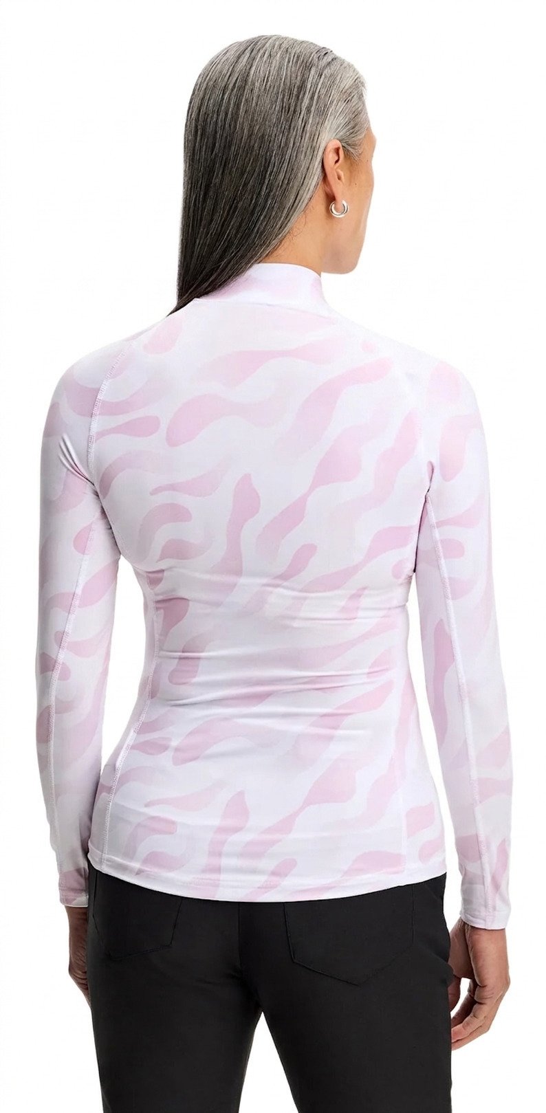 J.Lindeberg Ella Print Compression dam top, bunker fade white orchid