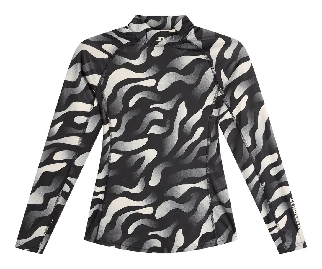 J.Lindeberg Ella Print Compression dam top, bunker fade black moonbeam
