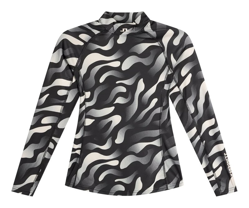 J.Lindeberg Ella Print Compression dam top, bunker fade black moonbeam