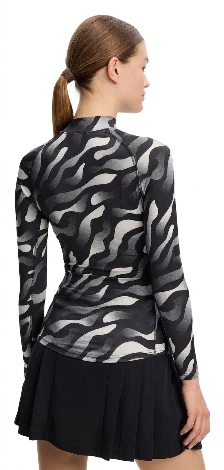 J.Lindeberg Ella Print Compression dam top, bunker fade black moonbeam