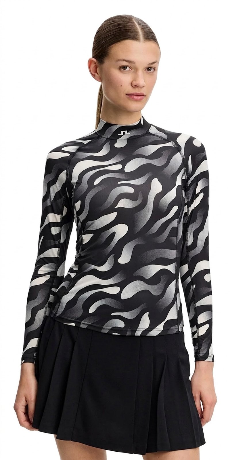 J.Lindeberg Ella Print Compression dam top, bunker fade black moonbeam