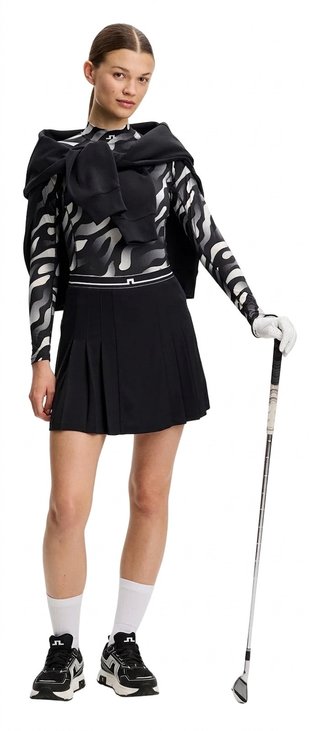 J.Lindeberg Ella Print Compression dam top, bunker fade black moonbeam