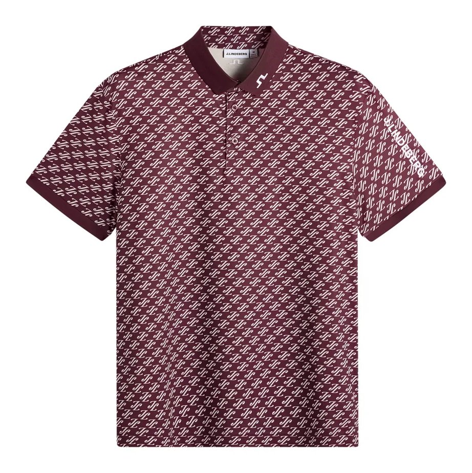 J.Lindeberg Tour Tech Print dam polo, cardi jacquard - winetasting