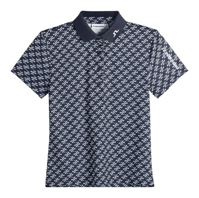J.Lindeberg Tour Tech Print dam polo, cardi jacquard - JL Navy