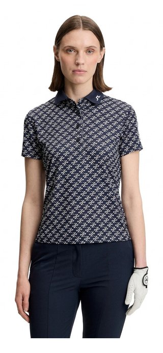 J.Lindeberg Tour Tech Print dam polo, cardi jacquard - JL Navy