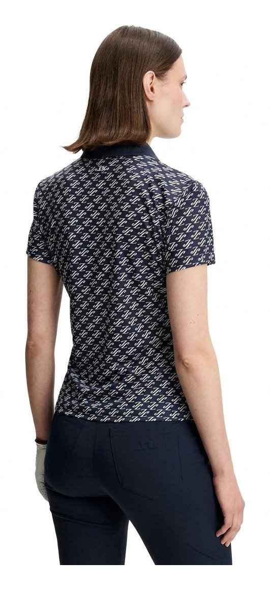 J.Lindeberg Tour Tech Print dam polo, cardi jacquard - JL Navy