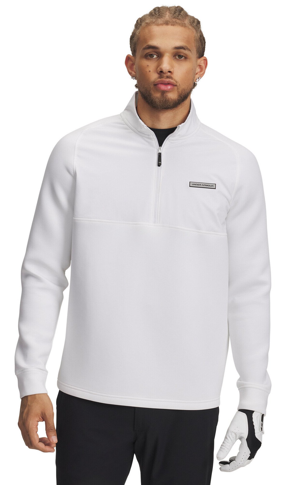 Under Armour Drive Pro Hybrid herr 1/2-zip tröja, vit/svart