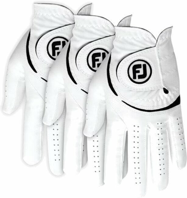 FootJoy WeatherSof 24 dam golfhandske (3 PACK), vit/svart, ML