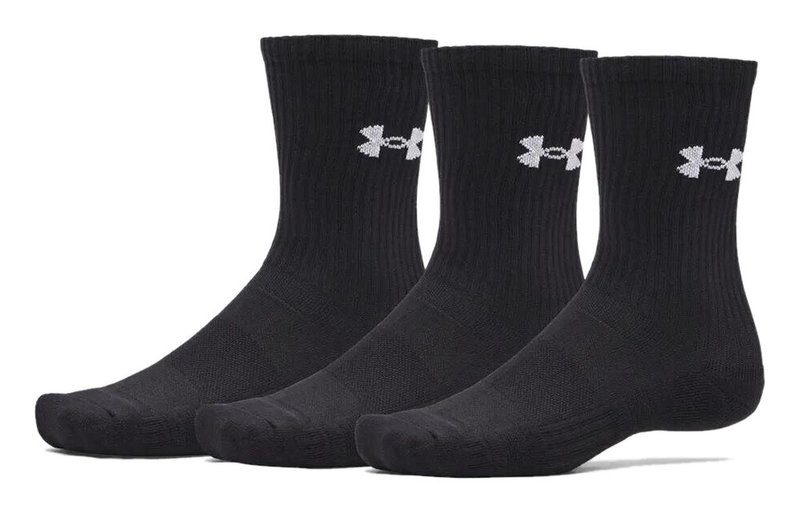 Under Armour UA Performance Cotton unisex strumpor (3-pack), ultimate black