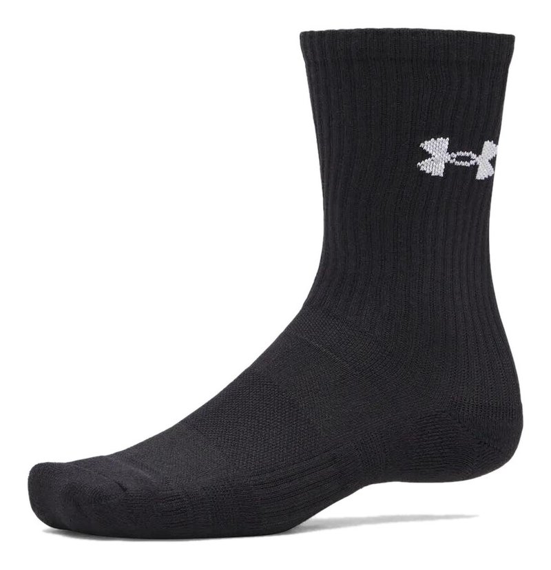 Under Armour UA Performance Cotton unisex strumpor (3-pack), ultimate black