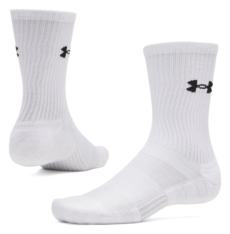 Under Armour UA Performance Cotton unisex strumpor (3-pack), vit