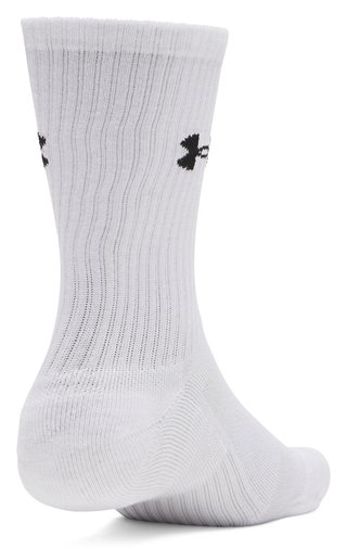Under Armour UA Performance Cotton unisex strumpor (3-pack), vit