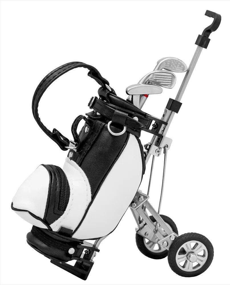 Longridge golfbag för skrivbord och pennset, svart/vit