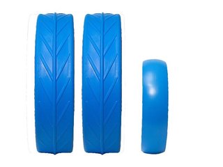 JuCad tires - 2 bakhjul, 1 framhjul, blå