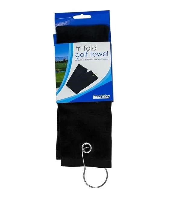 Longridge Three Fold golfhandduk, svart
