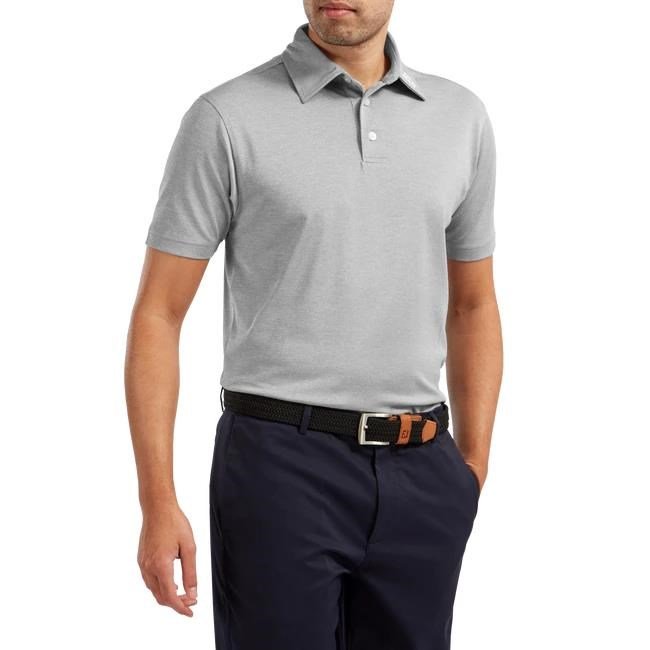 FootJoy Stretch Pique Solid herr polo, heather grey